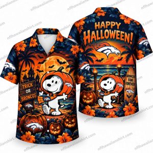 Denver Broncos Snoopy Pumpkin Costume Halloween Hawaiian Shirt