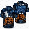 Detroit Lions Lion warrior graveyard Halloween Hawaiian Shirt Detroit Lions Lion warrior graveyard Halloween Hawaiian Shirt