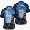 Detroit Lions Lions logo foliage repeat Halloween Hawaiian Shirt