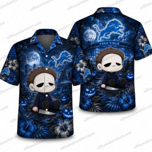 Detroit Lions Masked doll figure Halloween Hawaiian Shirt