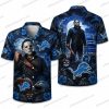 Detroit Lions Ghost graveyard Halloween Hawaiian Shirt Detroit Lions Ghost graveyard Halloween Hawaiian Shirt