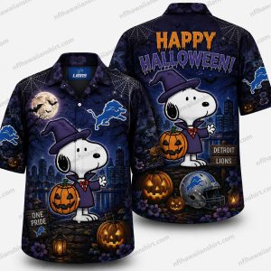 Detroit Lions Snoopy ghost costume Halloween Hawaiian Shirt Detroit Lions Snoopy ghost costume Halloween Hawaiian Shirt