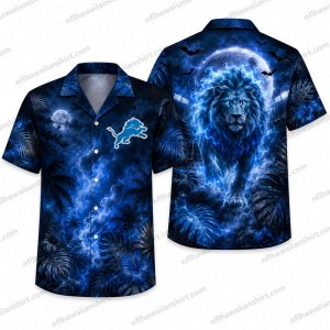 Detroit Lions Spectral lion Halloween Hawaiian Shirt