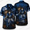 Detroit Lions Black cloaked WHAT character Halloween Hawaiian Shirt Detroit Lions Black cloaked WHAT character Halloween Hawaiian Shirt