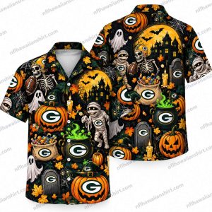 Green Bay Packers Classic Monsters Halloween Hawaiian Shirt