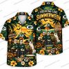 Green Bay Packers Hello Kitty Halloween Hawaiian Shirt Green Bay Packers Hello Kitty Halloween Hawaiian Shirt