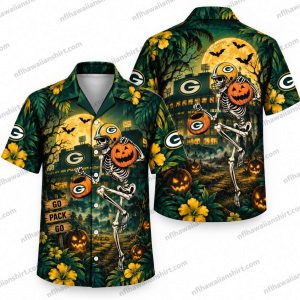 Green Bay Packers Haunted Castle Halloween Hawaiian Shirt