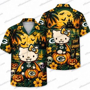 Green Bay Packers Hello Kitty Halloween Hawaiian Shirt