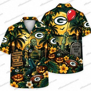 Green Bay Packers Moonlit Landscape Halloween Hawaiian Shirt