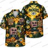 Green Bay Packers Classic Monsters Halloween Hawaiian Shirt Green Bay Packers Classic Monsters Halloween Hawaiian Shirt