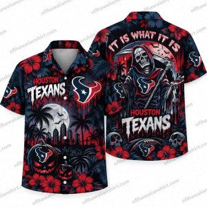 Houston Texans Grim Reaper It Is What It Is Halloween Hawaiian Shirt