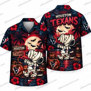 Houston Texans Mummy Dog Pumpkin Night Halloween Hawaiian Shirt