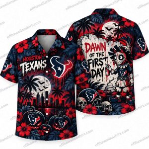 Houston Texans Zombie Dawn of the First Day Halloween Hawaiian Shirt
