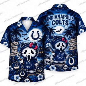 Indianapolis Colts Ghostface Hello Kitty Mashup Halloween Hawaiian Shirt