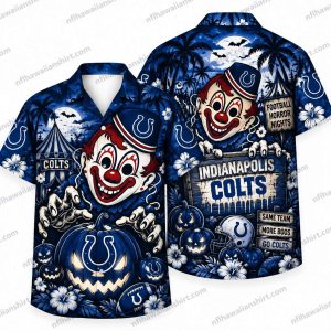 Indianapolis Colts Horror Clown Football Night Halloween Hawaiian Shirt