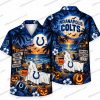 Indianapolis Colts Grim Reaper Blue Skull Field Halloween Hawaiian Shirt
