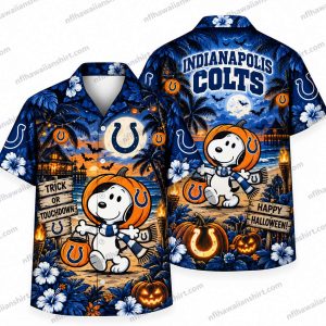 Indianapolis Colts Snoopy Happy Halloween Hawaiian Shirt