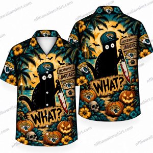Jacksonville Jaguars Black Figure WHAT Knife Halloween Hawaiian Shirt