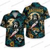 Jacksonville Jaguars Grim Reaper Teal Skull Graveyard Halloween Hawaiian Shirt