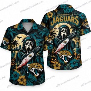 Jacksonville Jaguars Ghostface Bloody Knife Halloween Hawaiian Shirt