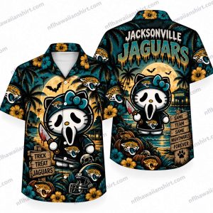 Jacksonville Jaguars Hello Kitty Ghostface Mashup Halloween Hawaiian Shirt