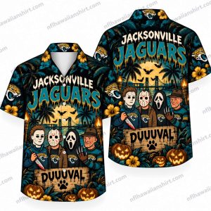 Jacksonville Jaguars Slasher Ensemble Duuuval Halloween Hawaiian Shirt