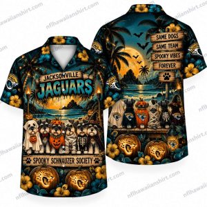 Jacksonville Jaguars Spooky Schnauzer Society Halloween Hawaiian Shirt