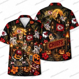 Kansas City Chiefs Classic Horror Repeat Halloween Hawaiian Shirt