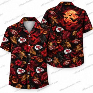 Kansas City Chiefs Dark Red Repeat Halloween Hawaiian Shirt
