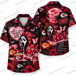 Kansas City Chiefs Ghostface Pink Scare Halloween Hawaiian Shirt