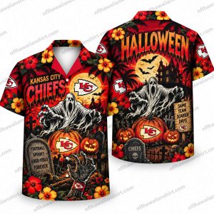 Kansas City Chiefs Graveyard Halloween Hawaiian Shirt
