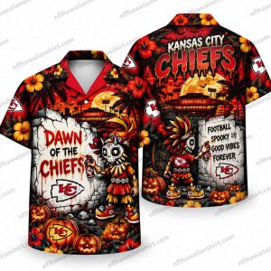Kansas City Chiefs Graveyard Slogan Halloween Hawaiian Shirt
