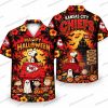 Kansas City Chiefs Stitched Skeleton Character Halloween Hawaiian Shirt