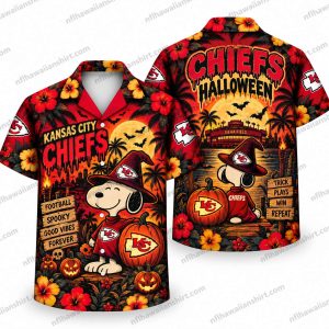 Kansas City Chiefs Snoopy Pumpkin Halloween Hawaiian Shirt