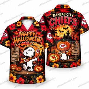 Kansas City Chiefs Snoopy Pumpkin Happy Halloween Hawaiian Shirt