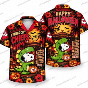 Kansas City Chiefs Snoopy Witch Happy Halloween Hawaiian Shirt
