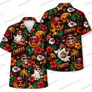 Kansas City Chiefs Tropical Monster Repeat Halloween Hawaiian Shirt