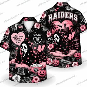 Las Vegas Raiders Ghostface Pink Halloween Halloween Hawaiian Shirt