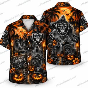 Las Vegas Raiders Gothic Castle Pumpkin Halloween Hawaiian Shirt