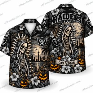 Las Vegas Raiders Grim Reaper Graveyard Halloween Hawaiian Shirt