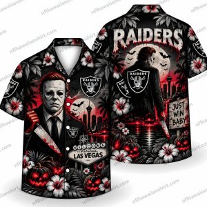 Las Vegas Raiders Michael Myers Red Night Halloween Hawaiian Shirt Las Vegas Raiders Michael Myers Red Night Halloween Hawaiian Shirt