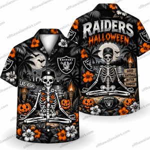 Las Vegas Raiders Skeleton Halloween Halloween Hawaiian Shirt