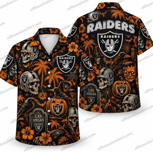 Las Vegas Raiders Skull Graveyard Halloween Hawaiian Shirt