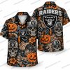 Las Vegas Raiders Jack-o’-Lantern Floral Repeat Halloween Hawaiian Shirt Las Vegas Raiders Jack-o’-Lantern Floral Repeat Halloween Hawaiian Shirt