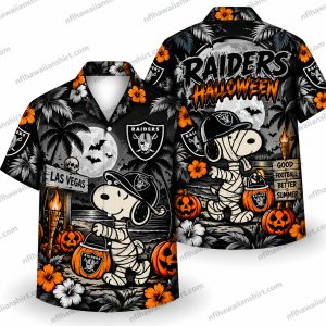 Las Vegas Raiders Snoopy Halloween Night Halloween Hawaiian Shirt