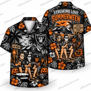 Las Vegas Raiders Summerween Skeleton Party Halloween Hawaiian Shirt