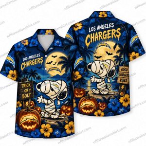 Los Angeles Chargers Cartoon Mummy Moonlight Halloween Hawaiian Shirt