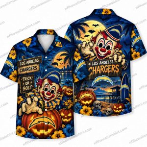 Los Angeles Chargers Horror Clown Pumpkin Night Halloween Hawaiian Shirt