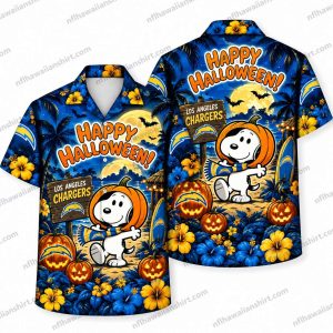 Los Angeles Chargers Snoopy Pumpkin Halloween Hawaiian Shirt
