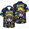 Los Angeles Rams Grim Reaper Blue Flame Skulls Halloween Hawaiian Shirt Los Angeles Rams Grim Reaper Blue Flame Skulls Halloween Hawaiian Shirt